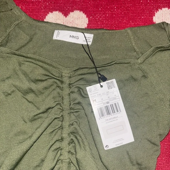 Mango Khaki Green Women's Crop Top - Picture 4 of 5